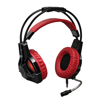 Defender Lester, herní sluchátka s mikrofonem, ovládání hlasitosti, černo-červená, 2.0, 50 mm měniče typ 2x 3.5 mm jack + USB