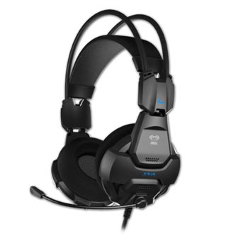 E-Blue Cobra HS, herní sluchátka s mikrofonem, ovládání hlasitosti, černá, 2x 3.5 mm jack
