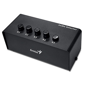 Genius Stereo Switching Box, černý, 2x RCA, 5x 3,5mm jack
