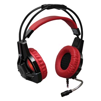 Redragon Lester herní sluchátka s mikrofonem, ovládání hlasitosti, černo-červená, 2x 3.5 mm jack + USB