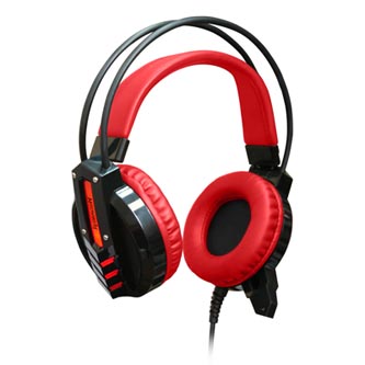 Redragon CHRONOS herní sluchátka s mikrofonem, ovládání hlasitosti, černo-červená, 2x 3.5 mm jack + USB