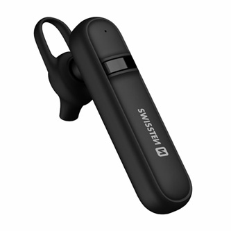 SWISSTEN Bluetooth headset caller bezdrátové sluchátko handsfree, ovládání hlasitosti, černá, bluetooth