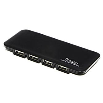 USB (2.0) hub 7-port, 039, černá