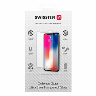 Ochranné temperované sklo Swissten, pro Apple iPhone 13 PRO MAX, černá, Defense glass