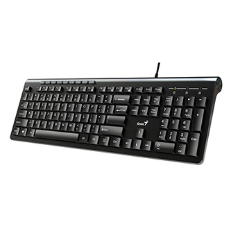 Genius Slimstar 230, klávesnice CZ/SK, multimediální, slim typ drátová (USB), černá