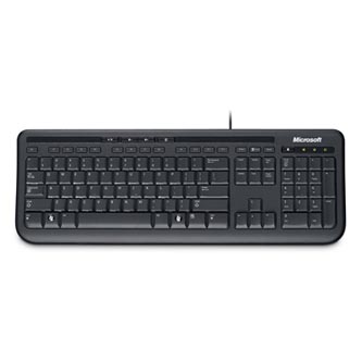 Microsoft Wired Keyboard 600 USB CZ, klávesnice CZ/SK, klasická, drátová (USB), černá